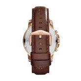 Fossil Men’s Quartz Brown Leather Strap White Dial 43mm Watch FS4991